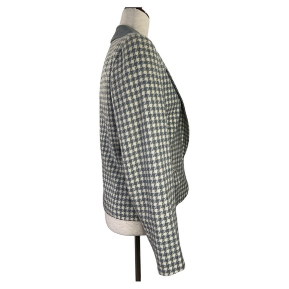 Vintage Miss Pendleton  Gray Virgin Wool Houndstooth Blazer Sz 12 - Picture 3 of 10